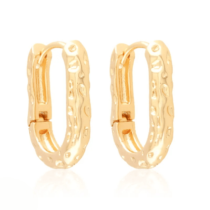 Aurora Texture Hoops - paauksuoti lanko auskarai - 18k - paauksuoti - papuošalai