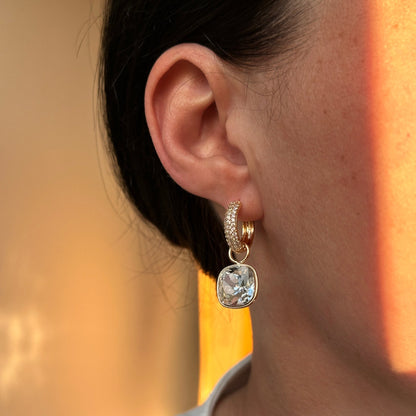 Paauksuoti auskarai - Auskarai su nuimamu žavesiu (kelios spalvos) - 11