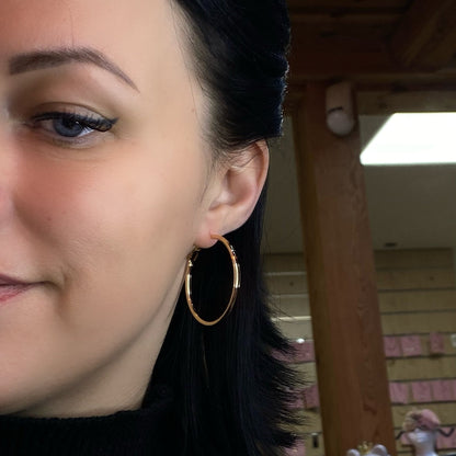 Bella Gold - Moteriškas auksas - Padengti auskarai su lanku 18k Auksiniai Auskarai Bella Gold Auskarai Klasikiniai auskarai su lanku