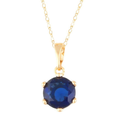 Deep Blue – paauksuotas karoliai su tamsiai mėlynu kristalu – 18k – paauksuotas – papuošalai