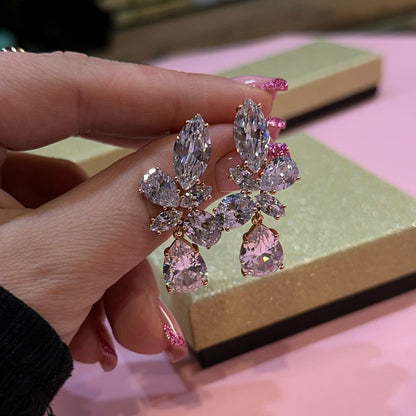 Crystal lux paauksuoti auskarai su segtukais