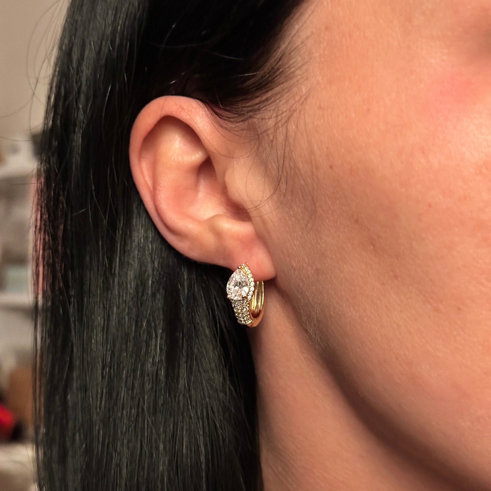  - Luxe Teardrop – lašo formos krištolo auskarai – 2