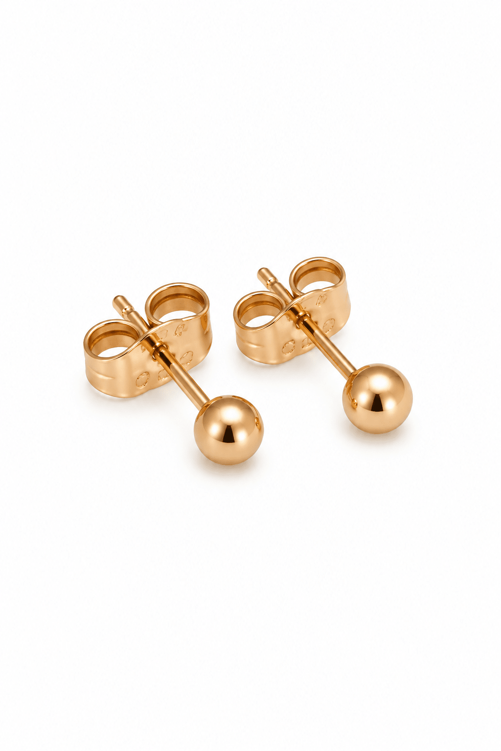 Zane – 18k paauksuoti auskarai su kamuoliuku (3 mm) paauksuoti moteriški papuošalai